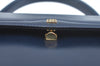 Authentic GIVENCHY Leather 2way Shoulder Hand Bag Navy Blue K9928