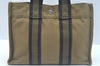 Authentic HERMES Fourre Tout PM Hand Tote Bag Canvas Khaki Green K9931