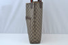 Authentic GUCCI Web Sherry Line Shoulder Tote Bag GG PVC Leather Brown K9932