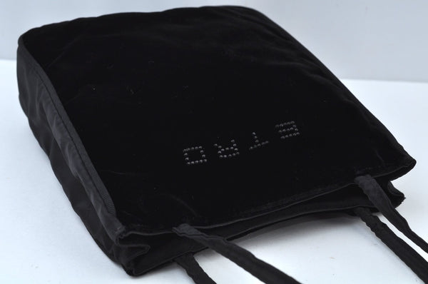 Authentic ETRO Paisley Shoulder Hand Bag Purse Velour Nylon Black K9934