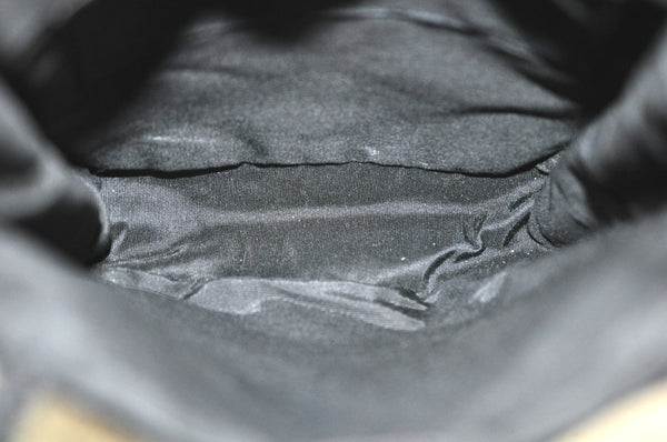 Authentic ETRO Paisley Shoulder Hand Bag Purse Velour Nylon Black K9934