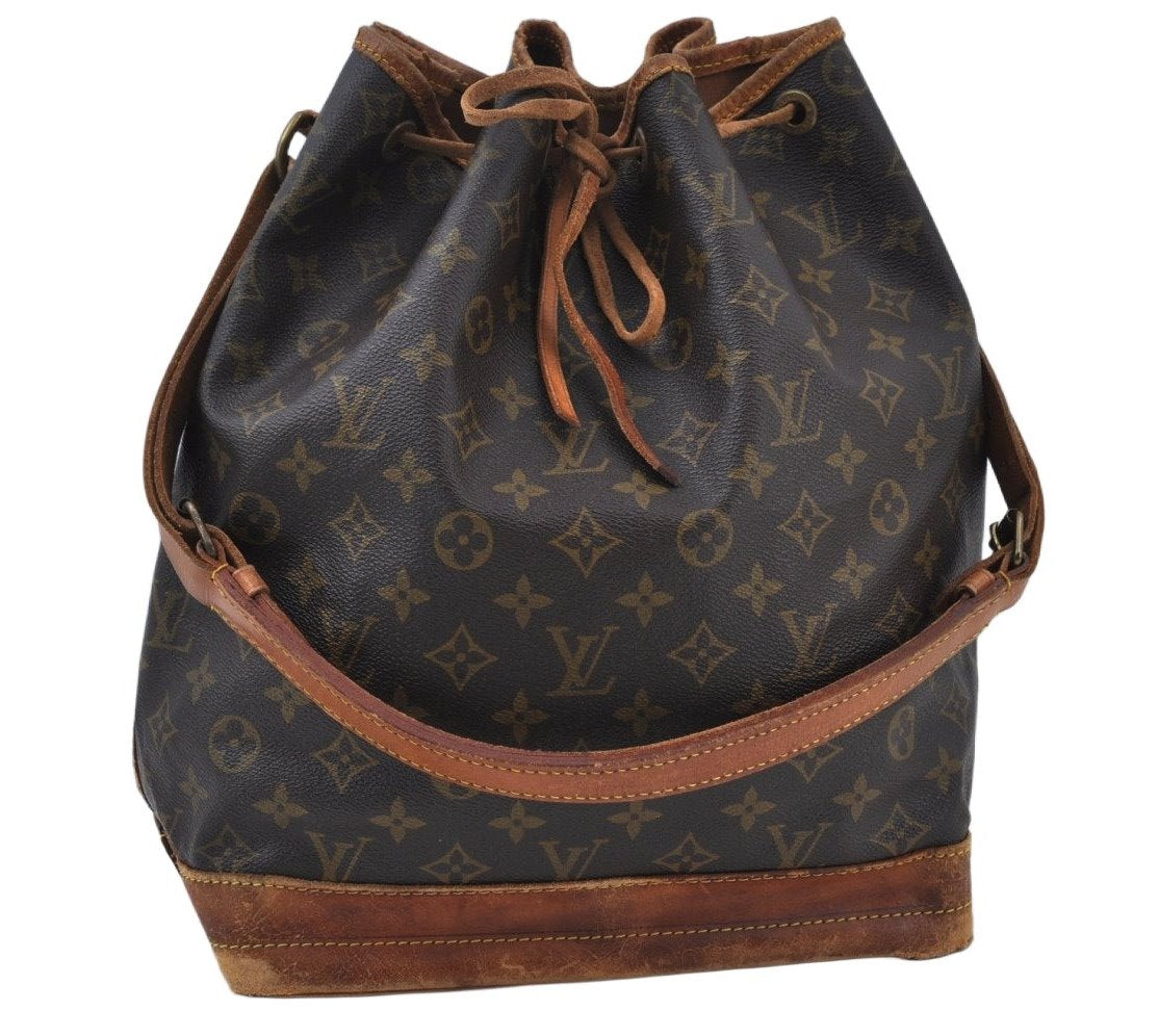 Authentic Louis Vuitton Monogram Noe Shoulder Drawstring Bag M42224 LV K9938