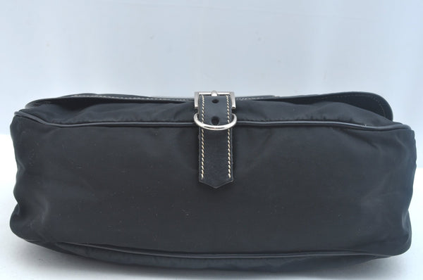 Authentic PRADA Nylon Leather Shoulder Hand Bag Purse Black K9940