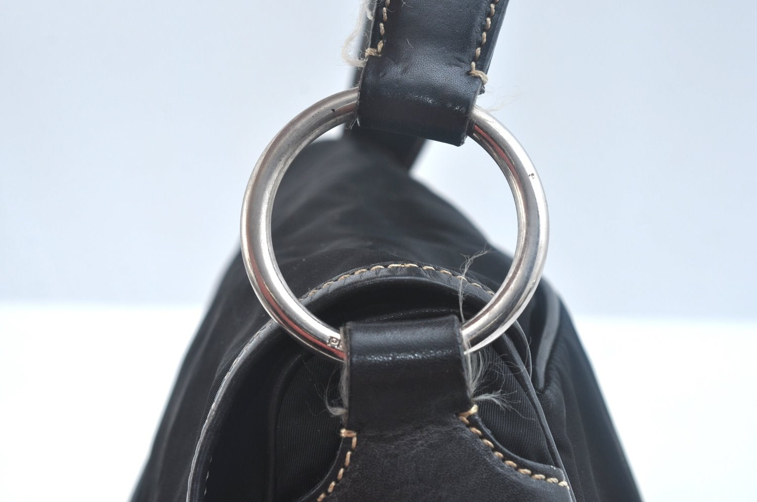 Authentic PRADA Nylon Leather Shoulder Hand Bag Purse Black K9940