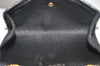 Authentic Christian Dior Honeycomb Chain Shoulder Cross Bag Canvas Black K9944