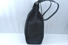 Authentic HERMES Her Bag MM 2Way Shoulder Hand Bag Canvas Leather Black K9946