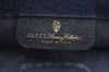 Authentic GUCCI Sherry Line Clutch Hand Bag Purse GG PVC Leather Navy Blue K9948
