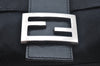 Authentic FENDI Mamma Baguette Shoulder Hand Bag Jersey Leather Black Junk K9949