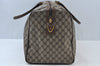 Authentic GUCCI Travel Boston Hand Bag GG PVC Leather Brown Junk K9950