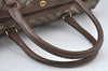 Authentic GUCCI Travel Boston Hand Bag GG PVC Leather Brown Junk K9950