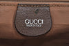 Authentic GUCCI Travel Boston Hand Bag GG PVC Leather Brown Junk K9950