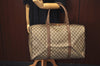 Authentic GUCCI Travel Boston Hand Bag GG PVC Leather Brown Junk K9950