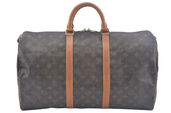 Authentic Louis Vuitton Monogram Keepall 50 Travel Boston Bag M41426 LV K9958