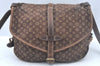 Auth Louis Vuitton Monogram Mini Lin Saumur 30 Shoulder Bag M95227 Brown K9959