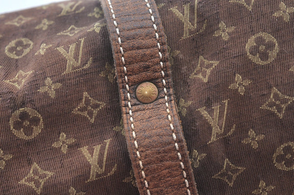 Auth Louis Vuitton Monogram Mini Lin Saumur 30 Shoulder Bag M95227 Brown K9959