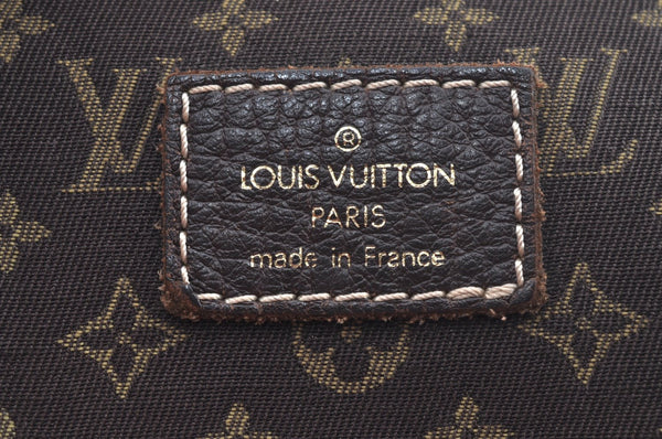 Auth Louis Vuitton Monogram Mini Lin Saumur 30 Shoulder Bag M95227 Brown K9959