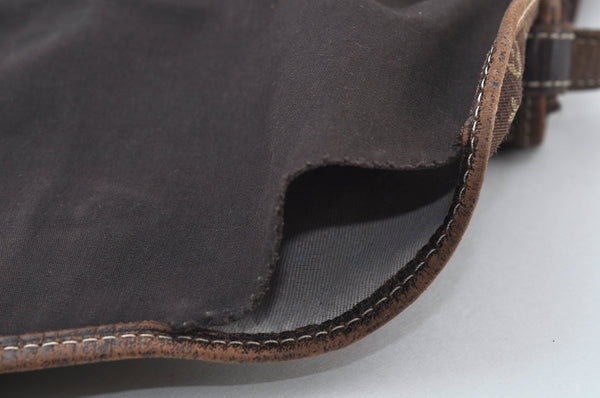 Auth Louis Vuitton Monogram Mini Lin Saumur 30 Shoulder Bag M95227 Brown K9959