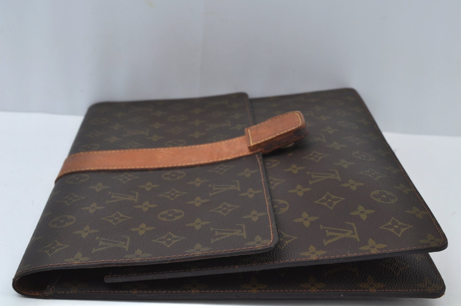 Auth Louis Vuitton Monogram Lena Portfolio Clutch Document Case Old Model K9962