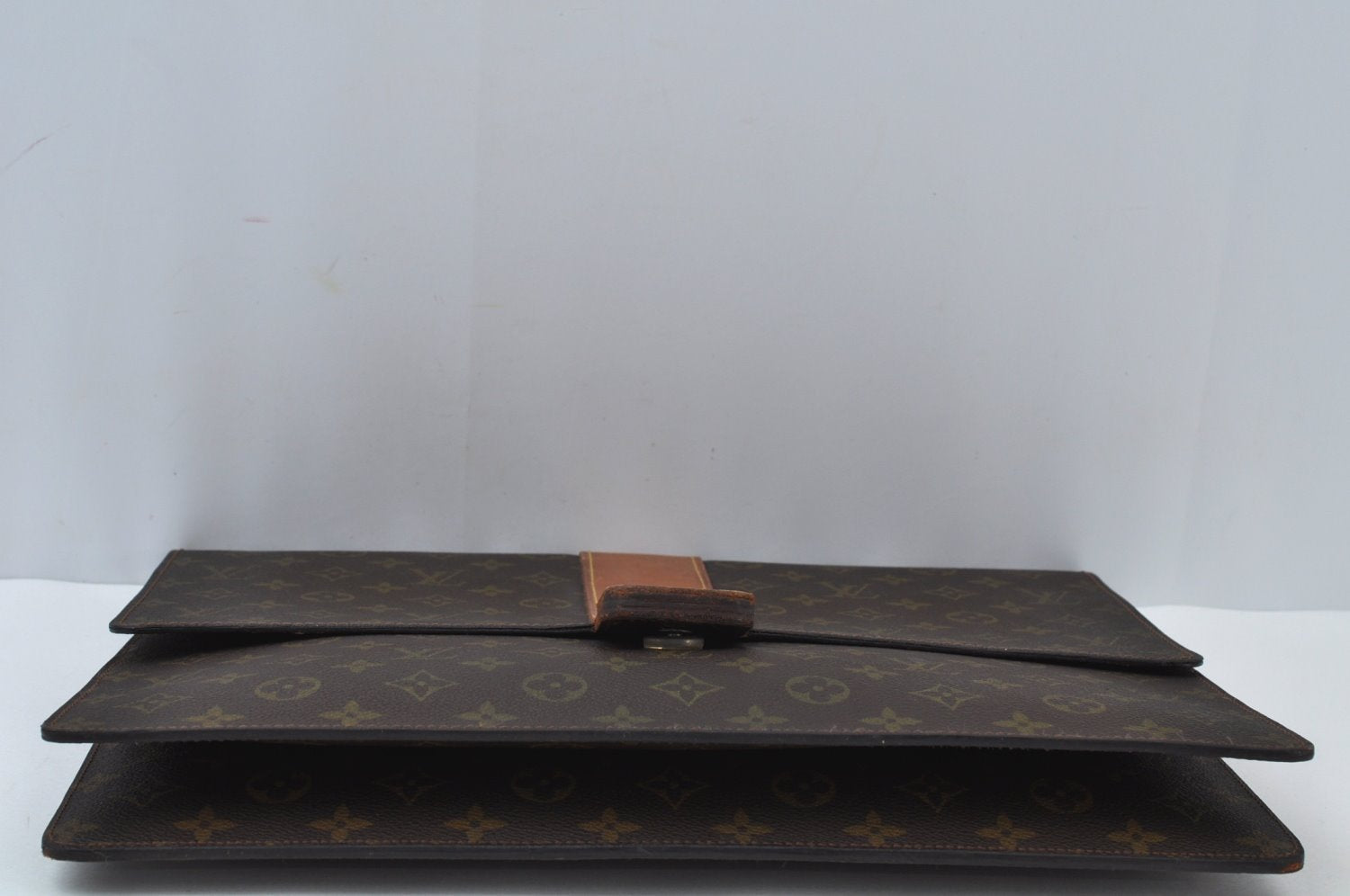Auth Louis Vuitton Monogram Lena Portfolio Clutch Document Case Old Model K9962