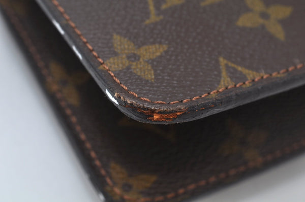 Auth Louis Vuitton Monogram Lena Portfolio Clutch Document Case Old Model K9962