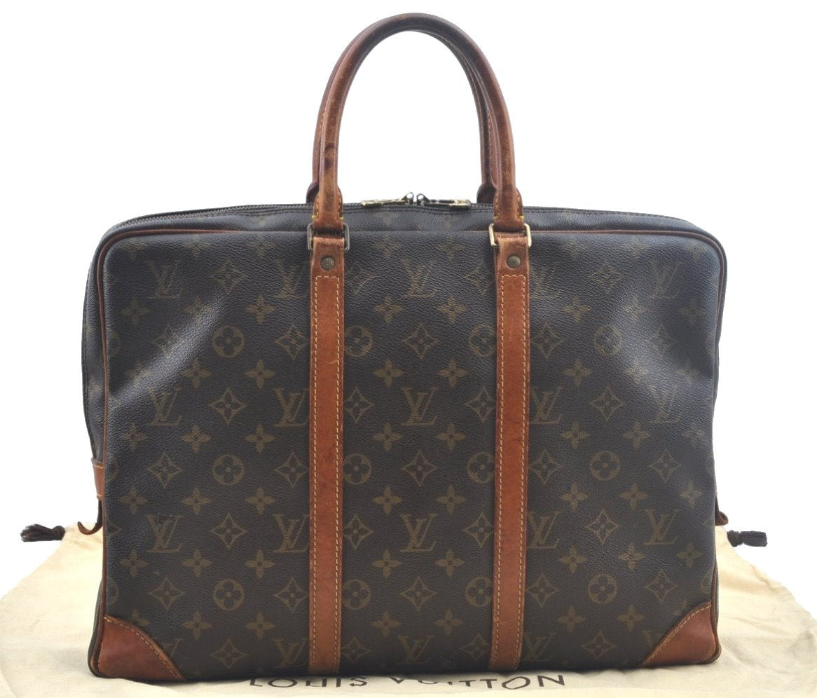 Auth Louis Vuitton Monogram Porte Documents Voyage M53361 Briefcase Junk K9966