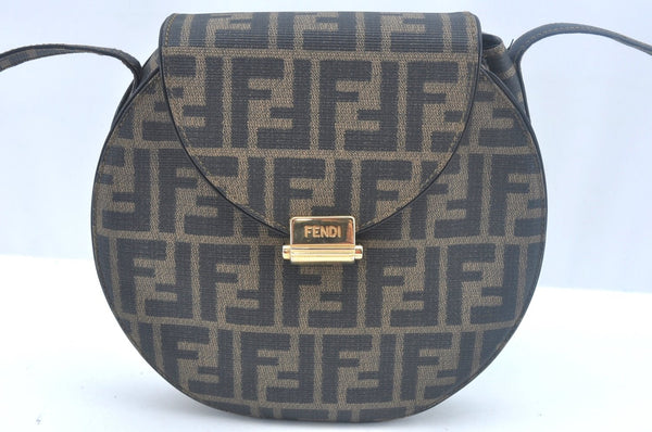 Authentic FENDI Zucca Shoulder Cross Body Bag PVC Brown K9970