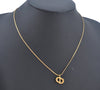 Authentic Christian Dior Gold Tone Chain Pendant Necklace Rhinestone CD K9972