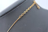 Authentic Christian Dior Gold Tone Chain Pendant Necklace Rhinestone CD K9972