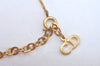 Authentic Christian Dior Gold Tone Chain Pendant Necklace Rhinestone CD K9972