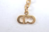 Authentic Christian Dior Gold Tone Chain Pendant Necklace Rhinestone CD K9972