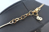 Authentic Christian Dior Gold Tone Chain Pendant Rhinestone Necklace CD K9973