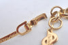 Authentic Christian Dior Gold Tone Chain Pendant Rhinestone Necklace CD K9973