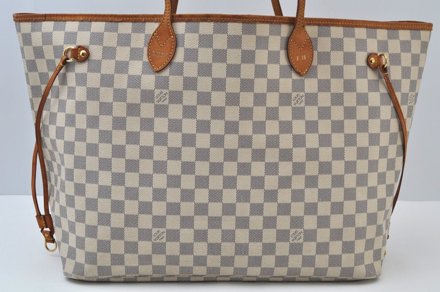 Authentic Louis Vuitton Damier Azur Neverfull GM N51108 Shoulder Tote Bag K9975