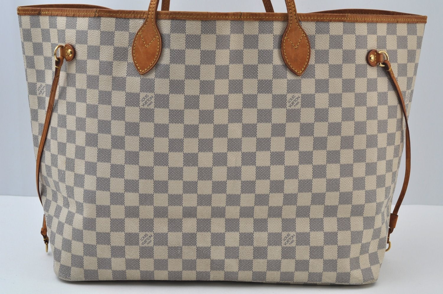 Authentic Louis Vuitton Damier Azur Neverfull GM N51108 Shoulder Tote Bag K9975