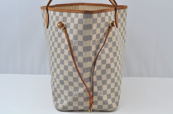 Authentic Louis Vuitton Damier Azur Neverfull GM N51108 Shoulder Tote Bag K9975