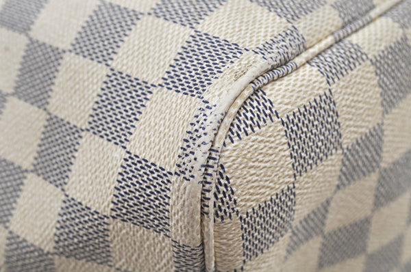 Authentic Louis Vuitton Damier Azur Neverfull GM N51108 Shoulder Tote Bag K9975