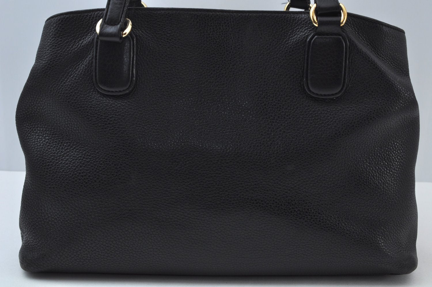 Authentic GUCCI SOHO Tassel Shoulder Bag GG Leather 308363 Black K9979
