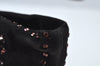 Authentic FENDI Shoulder Hand Bag Suede bijoux Black Purple K9980