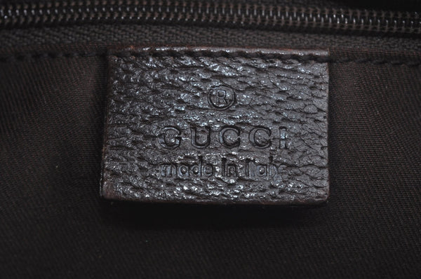 Authentic GUCCI Waist Body Bag GG Canvas Leather Brown K9982