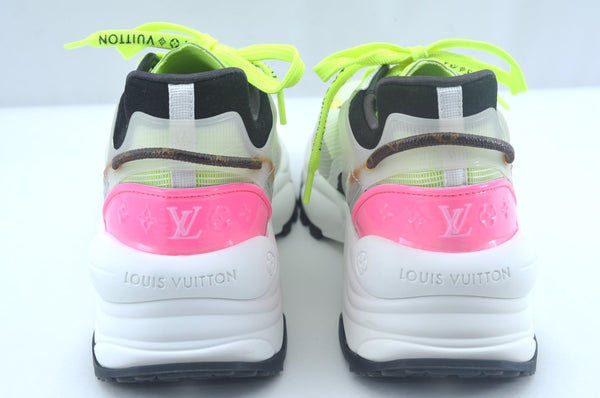 Authentic Louis Vuitton Sneakers Canvas Size US 12 Yellow Pink Black LV K9984