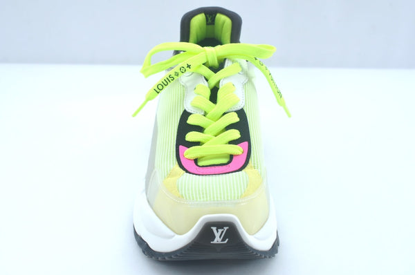 Authentic Louis Vuitton Sneakers Canvas Size US 12 Yellow Pink Black LV K9984