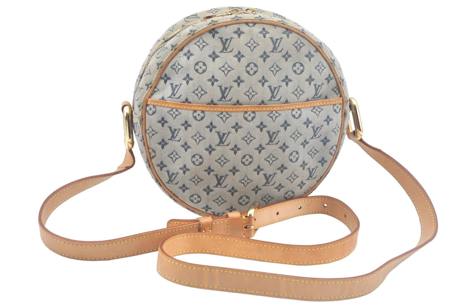 Auth Louis Vuitton Monogram Mini Jeanne GM Shoulder Cross Bag Blue Junk K9988