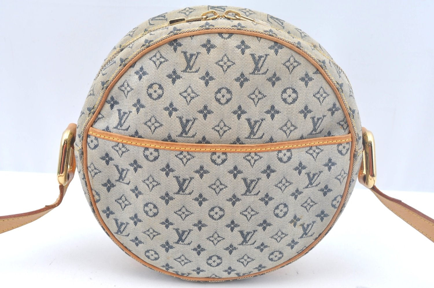 Auth Louis Vuitton Monogram Mini Jeanne GM Shoulder Cross Bag Blue Junk K9988