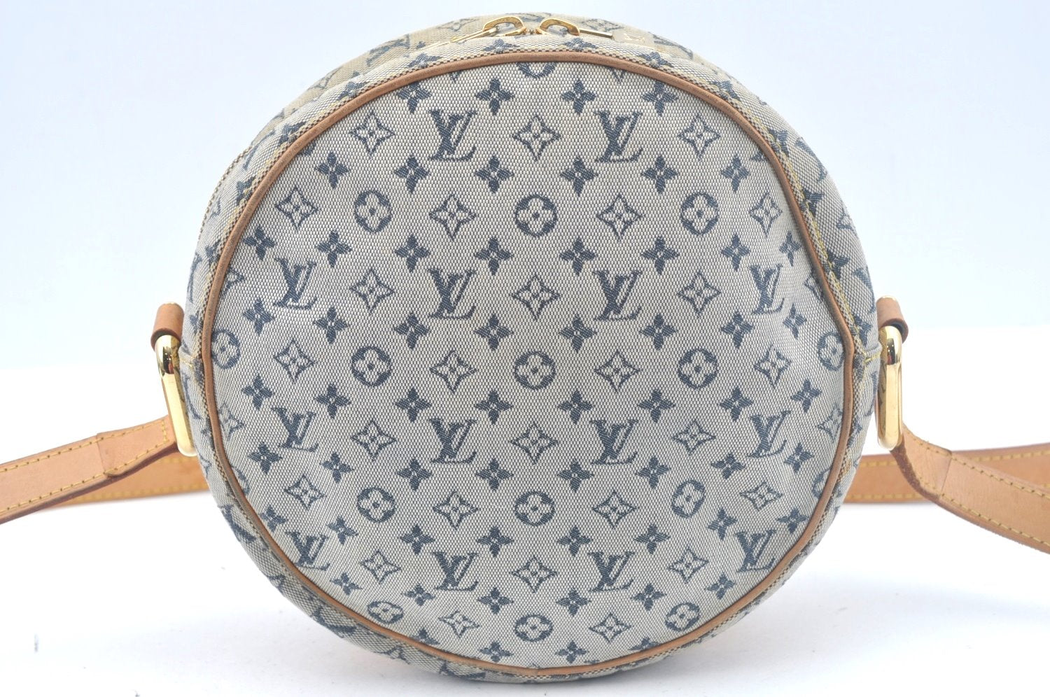 Auth Louis Vuitton Monogram Mini Jeanne GM Shoulder Cross Bag Blue Junk K9988