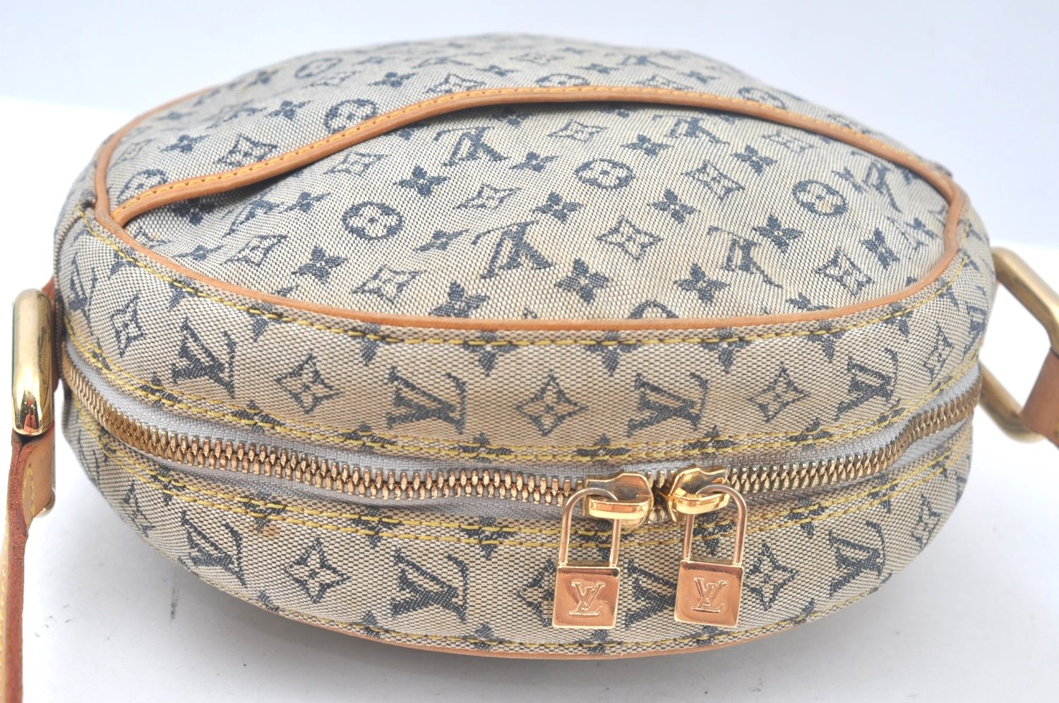Auth Louis Vuitton Monogram Mini Jeanne GM Shoulder Cross Bag Blue Junk K9988