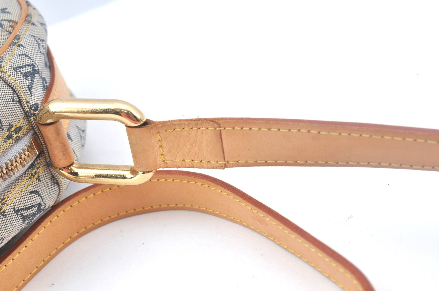 Auth Louis Vuitton Monogram Mini Jeanne GM Shoulder Cross Bag Blue Junk K9988