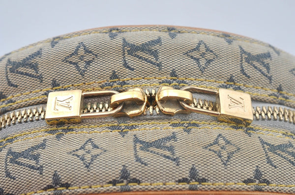 Auth Louis Vuitton Monogram Mini Jeanne GM Shoulder Cross Bag Blue Junk K9988