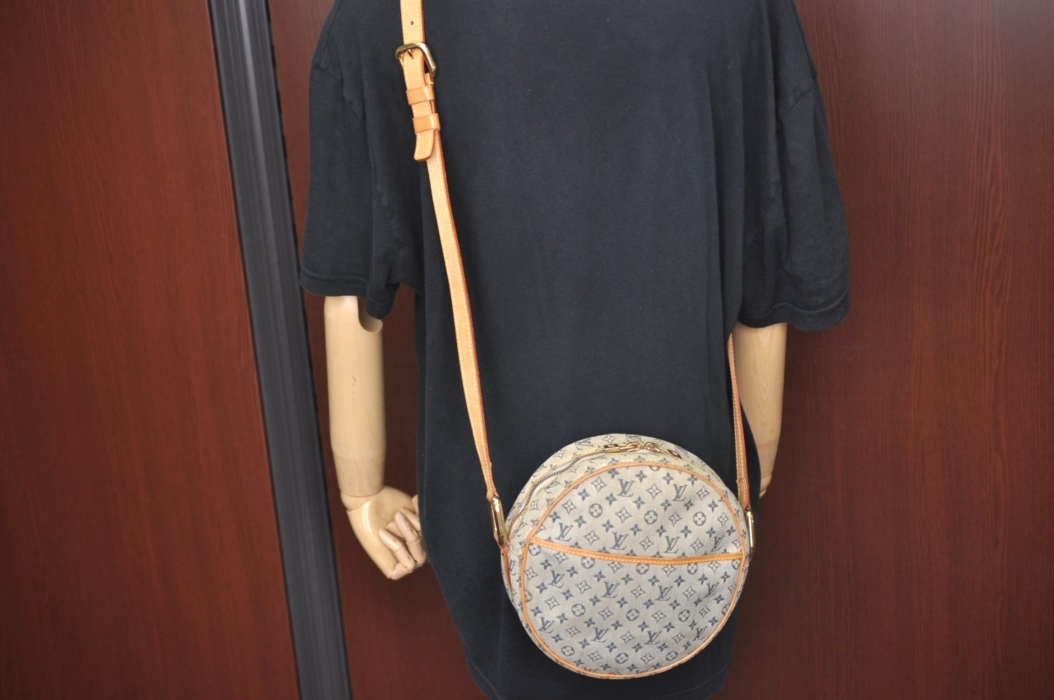 Auth Louis Vuitton Monogram Mini Jeanne GM Shoulder Cross Bag Blue Junk K9988