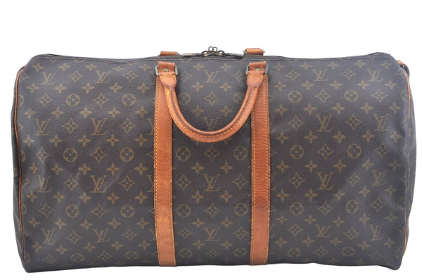 Authentic Louis Vuitton Monogram Keepall 55 Travel Boston Bag M41424 LV K9989