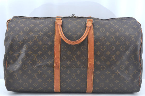 Authentic Louis Vuitton Monogram Keepall 55 Travel Boston Bag M41424 LV K9989